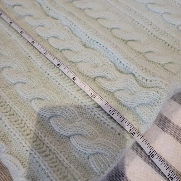 Topshop Mint Green Cablknit Infinity Scarf - Picture 7 of 7